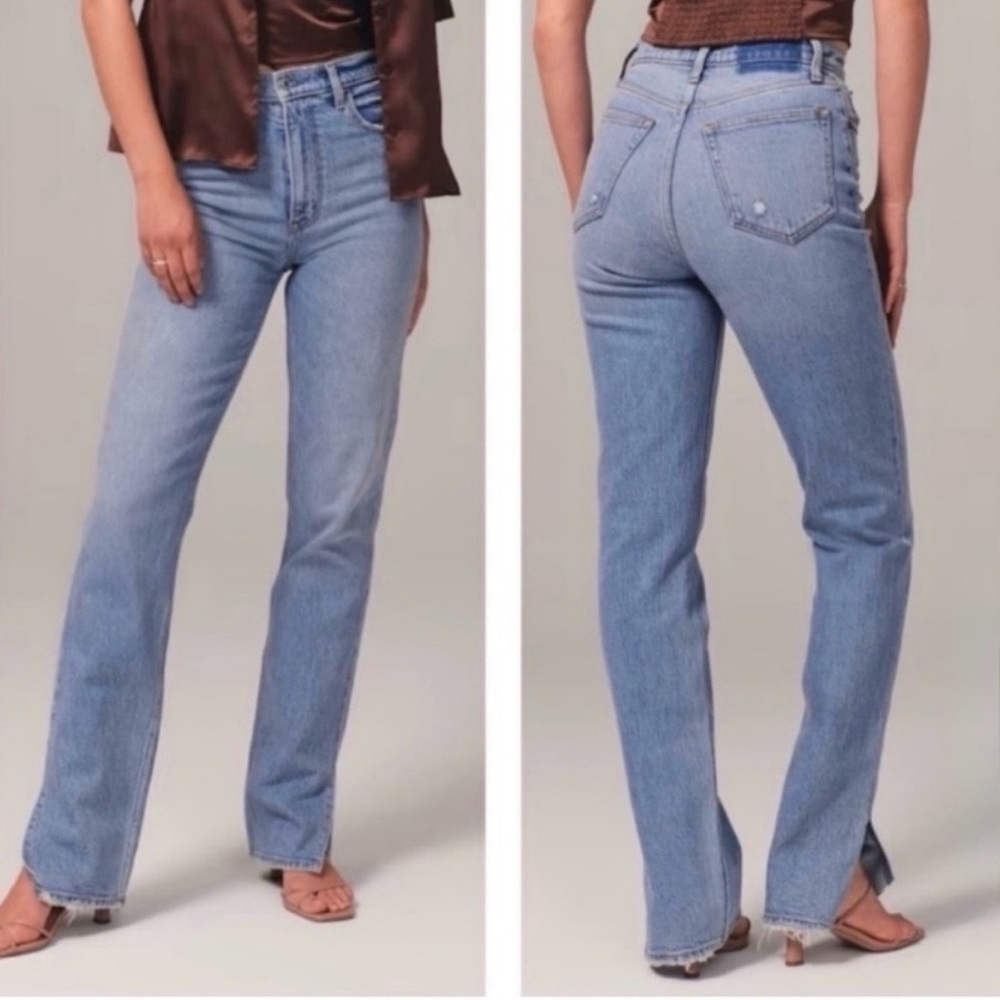 Abercrombie & Fitch Women's 90’s Straight Leg Ultra High Rise Jeans